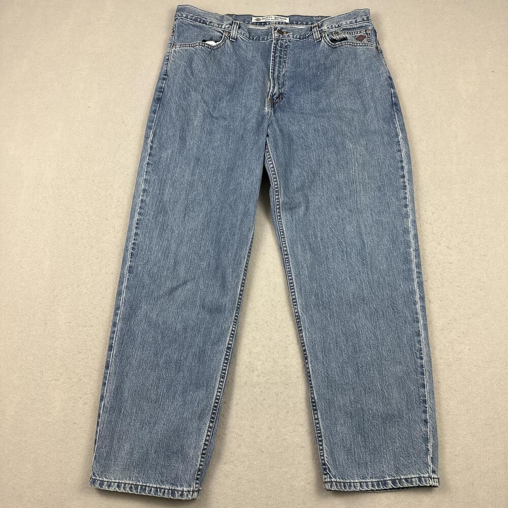 Harley-Davidson Jeans Men 40 Blue Straight Denim Motorcycle Biker Pants